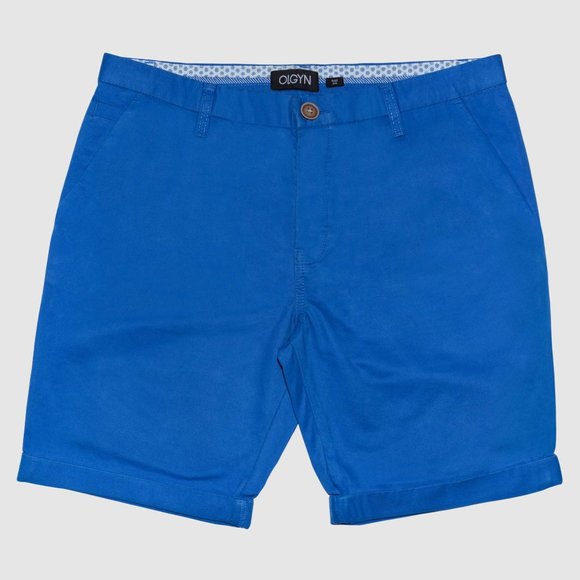 OLGYN Men’s Regular Fit Blue Chino Shorts - Picture 3 of 6
